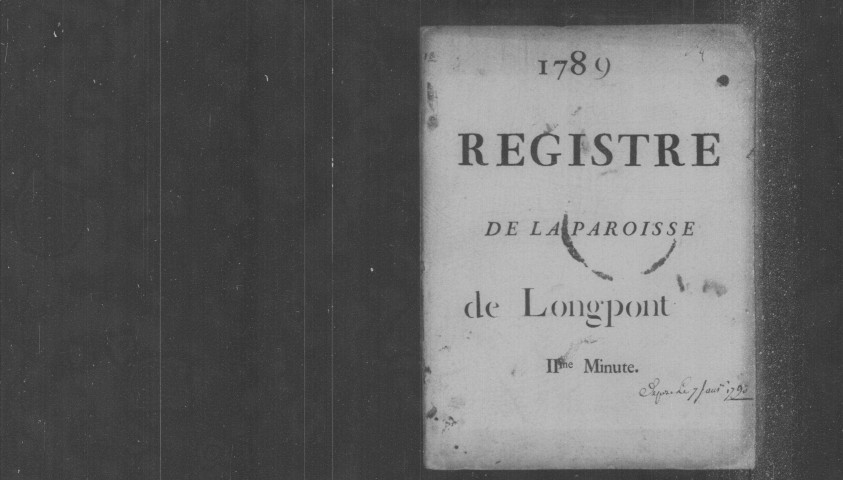 LONGPONT-SUR-ORGE. Paroisse Saint-Barthélémy : Baptêmes, mariages, sépultures : registre paroissial (1781-1790). 