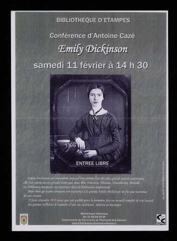 ETAMPES.- Conférence d'Antoine Cazé : Emily Dickinson, Bibliothèque municipale, 11 février 2012. 
