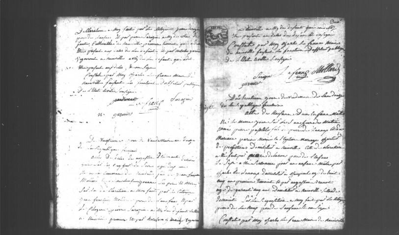 NAINVILLE-LES-ROCHES. Naissances, mariages, décès : registre d'état civil (an XII-1822). 