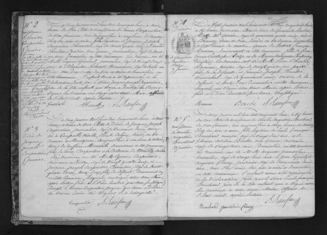 MONTGERON. Naissances, mariages, décès : registre d'état civil (1858-1862). 