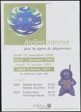 EVRY. - Atelier Internet pour les agents du Département, novembre 2000-février 2001. 