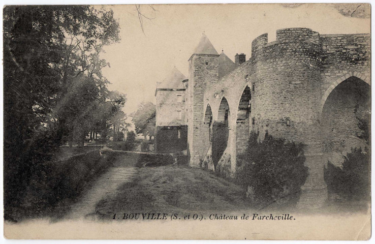 BOUVILLE. - Château de Farcheville, Royer, 1921, 1 mot, 15 c, ad. 