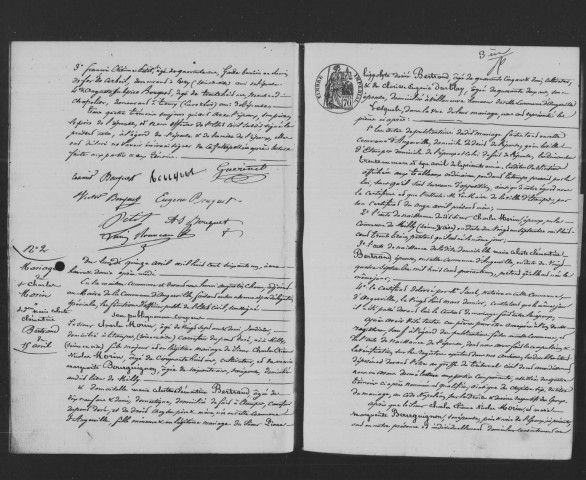 ANGERVILLE. Mariages : registre d'état civil (1861-1875) [M. 1874 : voir naissances même année]. 