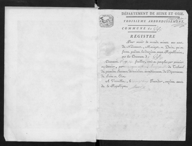 GIF-SUR-YVETTE. Naissances, mariages, décès : registre d'état civil (an XII-1818). 