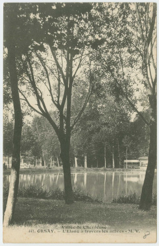 ORSAY. - L'étang à travers les arbres. Edition MV, 1914. 