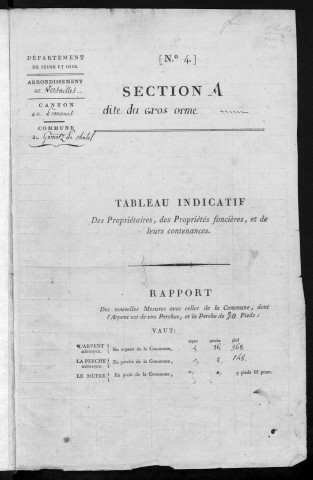 GOMETZ-LE-CHATEL. - Etat de sections [cadastre rénové en 1935]. 