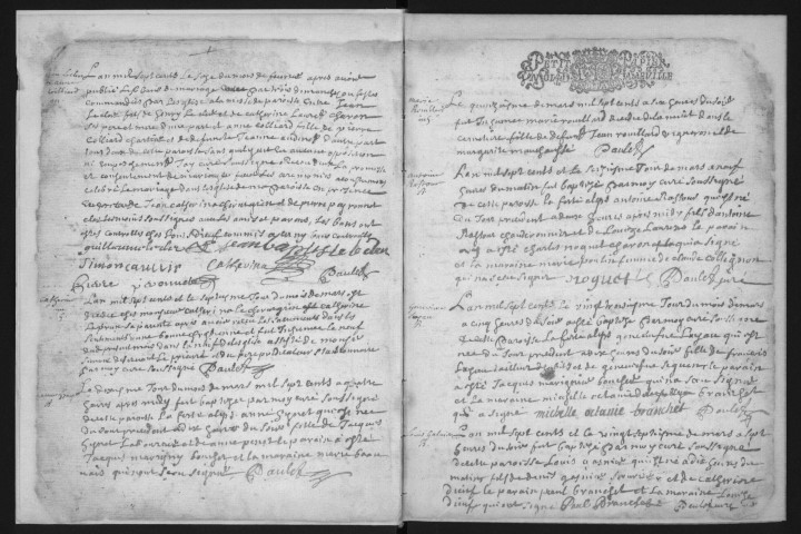 FERTE-ALAIS (LA). - Registres paroissiaux. - Registre des baptêmes, mariages et sépultures (1700 - 1710). 