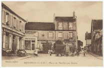 MENNECY. - Place du Marché-aux-Grains [Editeur Mirabel , sépia]. 