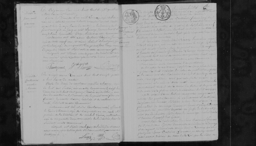 ANGERVILLIERS. Naissances, mariages, décès : registre d'état civil (1824-1842). 
