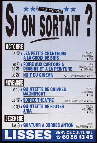 LISSES. - Si on sortait... : programme, [octobre-décembre 1990]. 