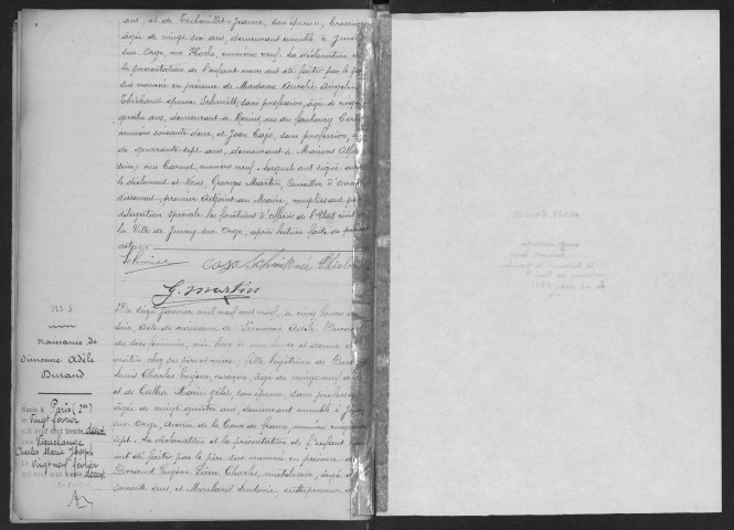 JUVISY-SUR-ORGE. - Naissances : registre d'état civil. 