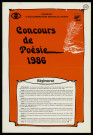 EVRY.- Concours de poésie 1986 : règlement, 1986. 