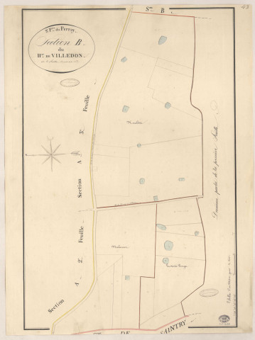 SAINT-PIERRE-DU-PERRAY. - Section B : Hameau de Villedon, 1ère feuille. 