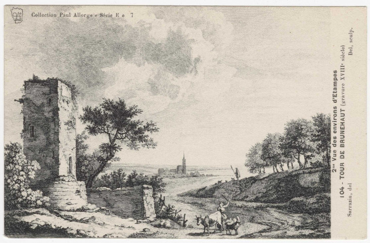 MORIGNY-CHAMPIGNY. - Tour de Brunehaut (d'après gravure du XVIIIe s. de Sarrazin) [Editeur Seine-et-Oise Artistique, collection Paul Allorge]. 
