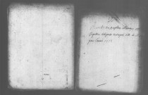 SAINT-VRAIN. Paroisse Saint-Caprais : Baptêmes, mariages, sépultures : registre paroissial (1772-1782). [1772 : lettre du curé de SAINT-VRAIN dans le cahier de 1771]. 