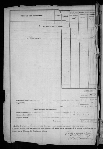 CHAMPCUEIL. - Matrice des propriétés bâties et non bâties : folios 1 à 446 [cadastre rénové en 1962]. 