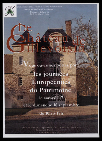 JANVILLE-SUR-JUINE. - Journées européennes du patrimoine. Le Château de Gillevoisin vous ouvre ses portes, 17 septembre-18 septembre 2000. 