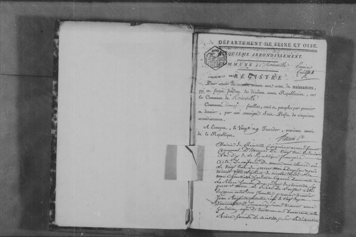 ROINVILLE-SOUS-DOURDAN. Naissances, mariages, décès : registre d'état civil (an X-1808). 