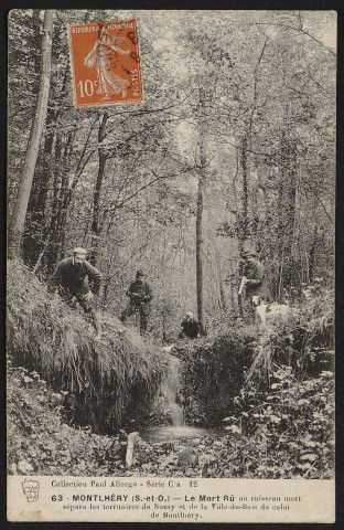 Montlhéry.- Le mort-rû ou ruisseau mort sépare les territoires de Nozay et de la Ville-du-Bois de celui de Montlhéry (22 juin 1908). 
