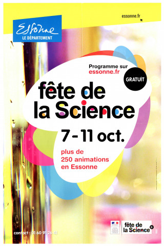 Essonne [conseil départemental].  -  Fête de la Science, 7-11 octobre, plus de 250 animations en Essonne (2015).