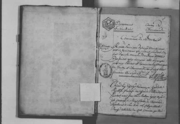 BREUX-JOUY. Naissances, mariages, décès : registre d'état civil (an VIII-1807). [mariages (an VIII et les six premiers mois) voir 4E506]. 