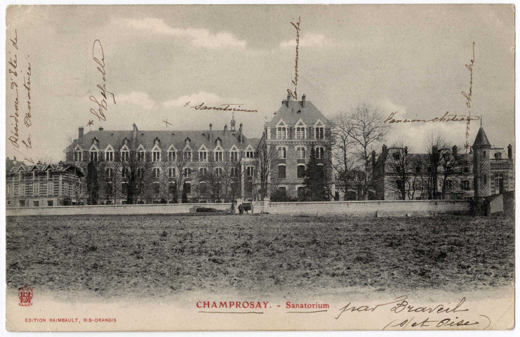 DRAVEIL. - Champrosay. Sanatorium. Raimbault (1904), 10 lignes, 10 c, ad. 