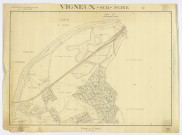 Plan topographique de VIGNEUX-SUR-SEINE dressé et dessiné par M. RAGUIN, géomètre, feuille 1, 1945. Ech. 1/5 000. N et B. Dim. 0,70 x 0,95. [mauvais état]. 
