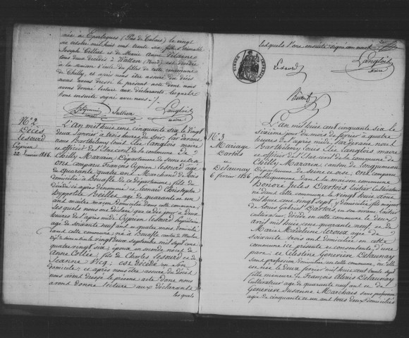 CHILLY-MAZARIN. Naissances, mariages, décès : registre d'état civil (1856-1869). 