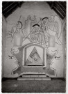 MILLY-LA-FORET. - Chapelle Saint-Blaise des Simples. L'autel, le Christ aux épines, les anges, les gardiens, fresque [Editeur Ballerini, Milly-la-Forêt]. 