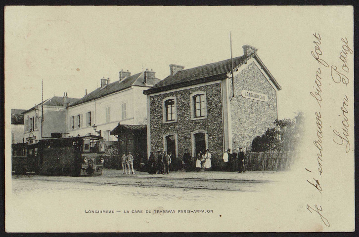 LONGJUMEAU.- La gare du tramway Paris-Arpajon (septembre 1902).