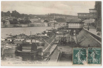 CORBEIL-ESSONNES. - Le ponton du moulin, LL, 1908, 10 lignes, 2x5 c, ad. 