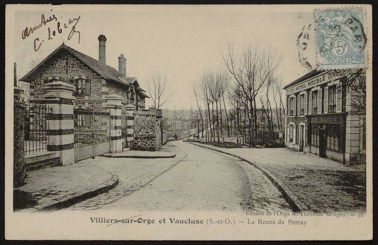 SAINTE-GENEVIEVE-DES-BOIS.- Vaucluse : la route de Perray (juillet 1904). 