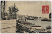 ATHIS-MONS. - La Seine. Quai de l'Orge, Aux Marronniers, 3 lignes, 10 c, ad., coloriée. 