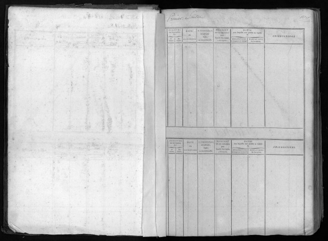 Conservation des hypothèques de CORBEIL. - Répertoire des formalités hypothécaires, volume n° 172 : P (registre ouvert vers 1810). 