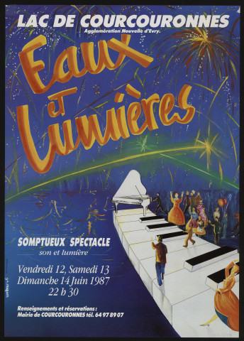 COURCOURONNES. - Spectacle son et lumière : Eaux et lumières, Lac de Courcouronnes, 12 juin-14 juin 1987. 