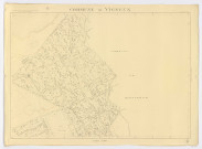 Plan topographique régulier de VIGNEUX dressé et dessiné par M. R. RAGUIN, géomètre et topographe, feuille 4, Ministère de la Reconstruction et de l'Urbanisme, 1945. Ech. 1/2.000. N et B. Dim. 1,10 x 0,80. 