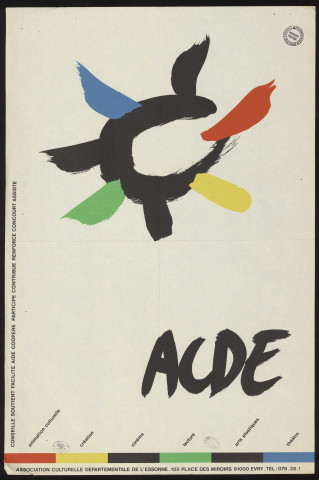 Essonne [Département]. - Association culturelle départementale de l'Essonne [A.C.D.E.] : animation culturelle, création, cinéma, lecture, arts plastiques, théâtre (1985). 
