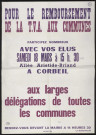 SAINTE-GENEVIEVE-DES-BOIS. - Pour le remboursement de la TVA aux communes, participez nombreux avec vos élus, aux larges délégations de toutes les communes, allées Aristide-Briand à Corbeil-Essonnes, [18 mars 1971]. 