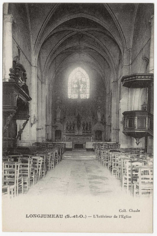 LONGJUMEAU. - Intérieur de l'église. Phototypie Desaix, collection Chasle. 