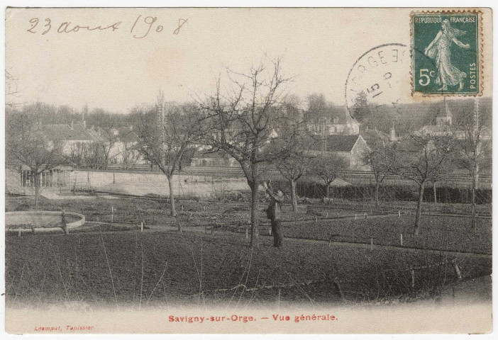 SAVIGNY-SUR-ORGE. - Vue générale [Editeur Breger, 1908, timbre à 5 centimes]. 