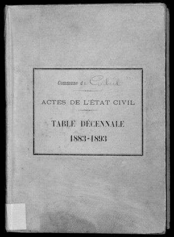 CORBEIL. Tables décennales (1883-1892). 