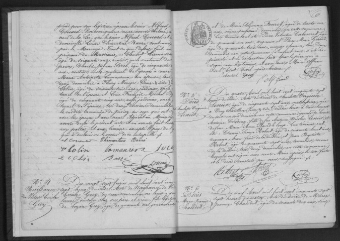 GRIGNY. Naissances, mariages, décès : registre d'état civil (1857-1870). 