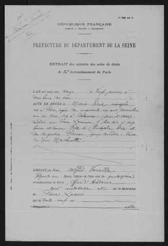 PALAISEAU. - Décès : registre d'état civil.