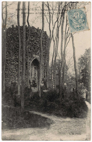 BRUNOY. - Forêt de Sénart. Dépendance de l'hôtel de la Pyramide, LH, 1906, 1 mot, 5 c, ad. 