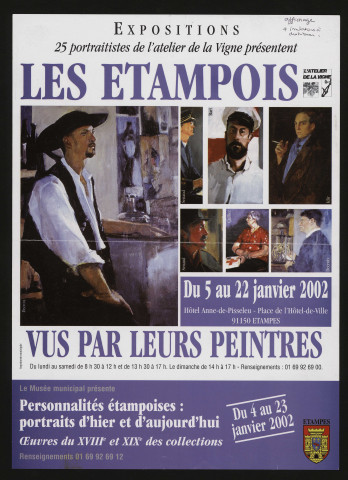 ETAMPES. - Exposition : Les Etampois, vus par leurs peintres, Hôtel Anne-de-Pisseleu, 5 janvier-22 janvier 2002. 