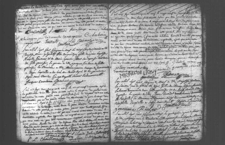 SACLAY. Paroisse Saint-Germain de Paris : Baptêmes, mariages, sépultures : registre paroissial (1749-1759). [Lacunes : B.M.S. (1747-1748)]. 