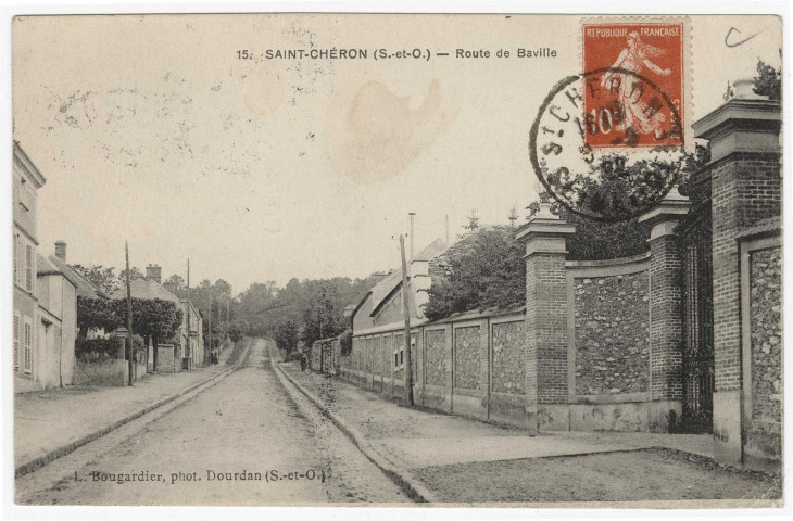SAINT-CHERON. - Route de Baville [Editeur Bougardier, 1922, timbre à 10 centimes]. 