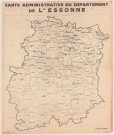 Carte administrative du département de l'ESSONNE, Imprimerie MICHARD, PARIS, [s.d.]. Ech. 1/100 000. N et B. Dim. 0,63 x 0,53. 