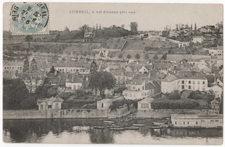 CORBEIL-ESSONNES. - Corbeil à vol d'oiseau, Mardelet. 