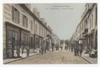 ESSONNES. - Rue de Paris [route nationale], Mardelet, colorié. 
